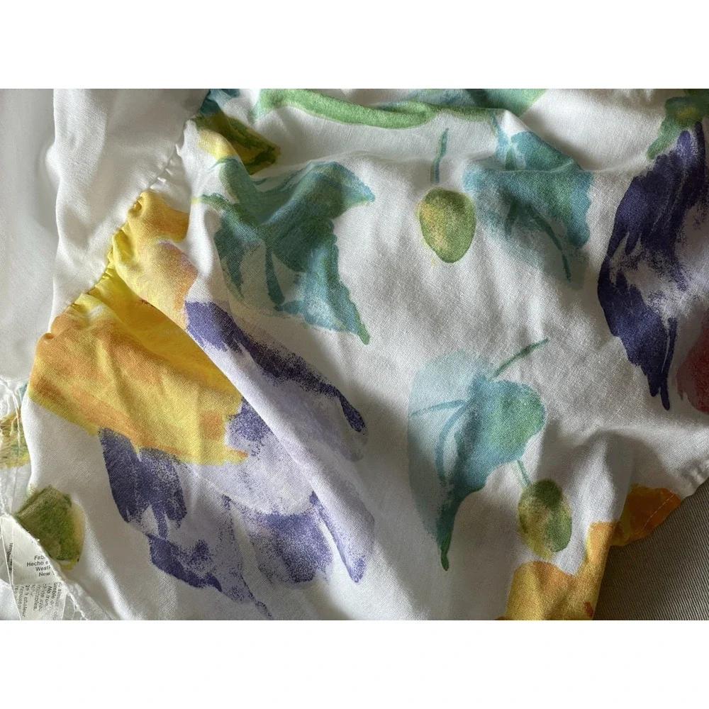 Vintage Westpoint Stevens Queen Bedskirt & 2‎ Pillow Shams Set Floral Colorful